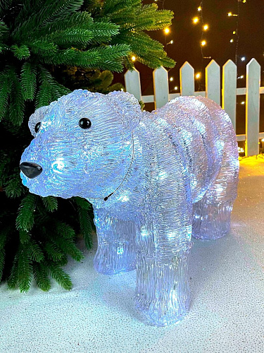 													Светодиодная фигура Медведь белый 35 см акрил 35-60-100 фото 2